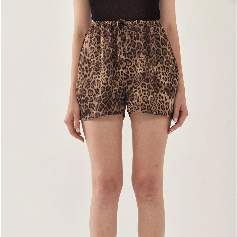 DÉ ROCOCO Satin Drawstring Shorts, Size M